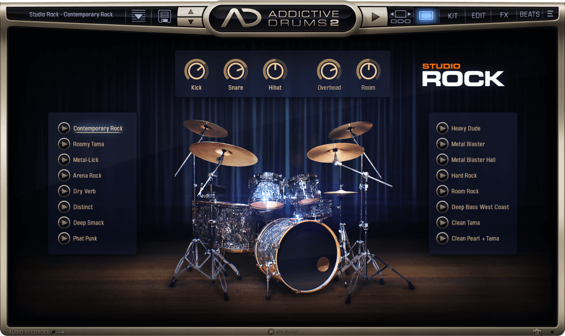 XLN Audio Addictive  Drums 2 & Studio Rock AdPak